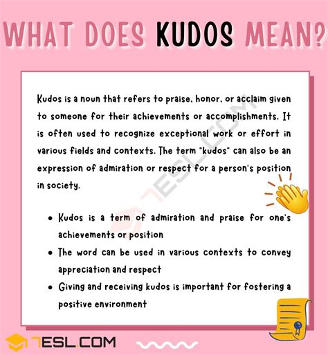 kudos meaning in tagalog sentence|Kudos in Tagalog .